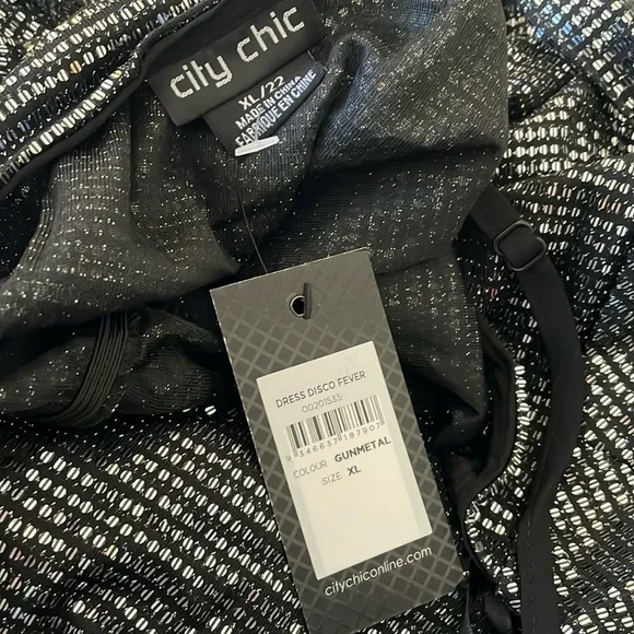 City Chic Disco Fever Dress - gunmetal - Picture 3 of 5